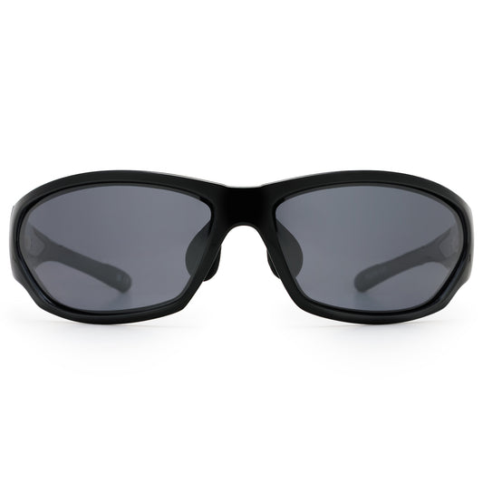 front Bloc Montana Sunglasses – Shiny Black Grey Cat 3
