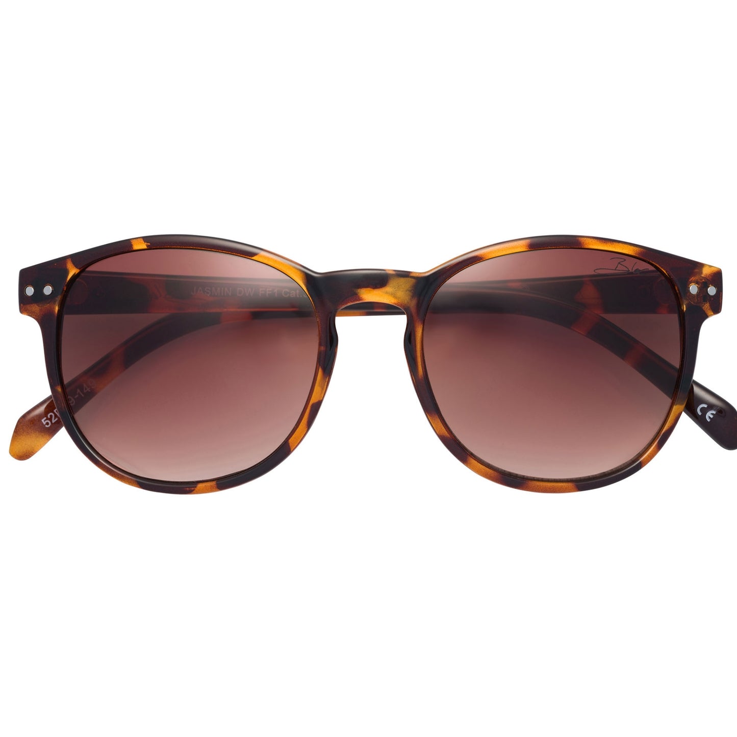 front view Bloc Jasmin FF1 Sunglasses – Shiny Tort Brown Grad Cat 3