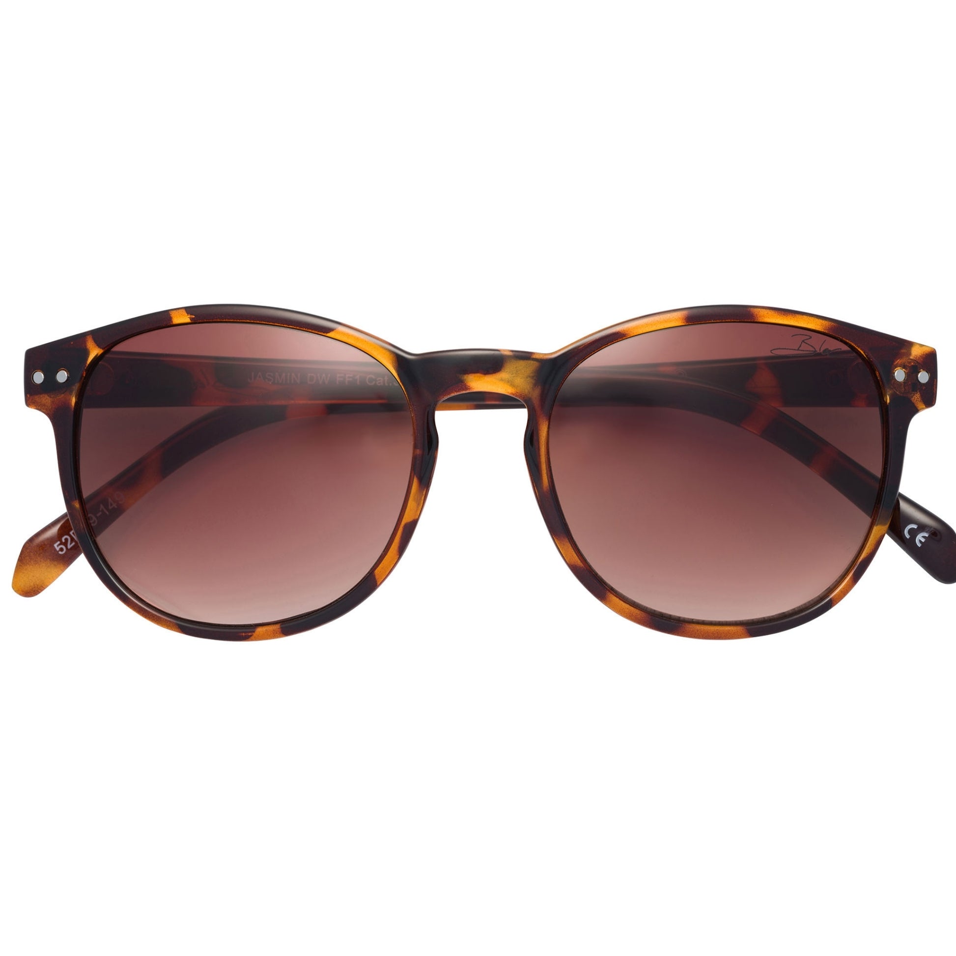 front view Bloc Jasmin FF1 Sunglasses – Shiny Tort Brown Grad Cat 3