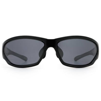 front Bloc Montana Sunglasses – Shiny Black Grey Cat 3