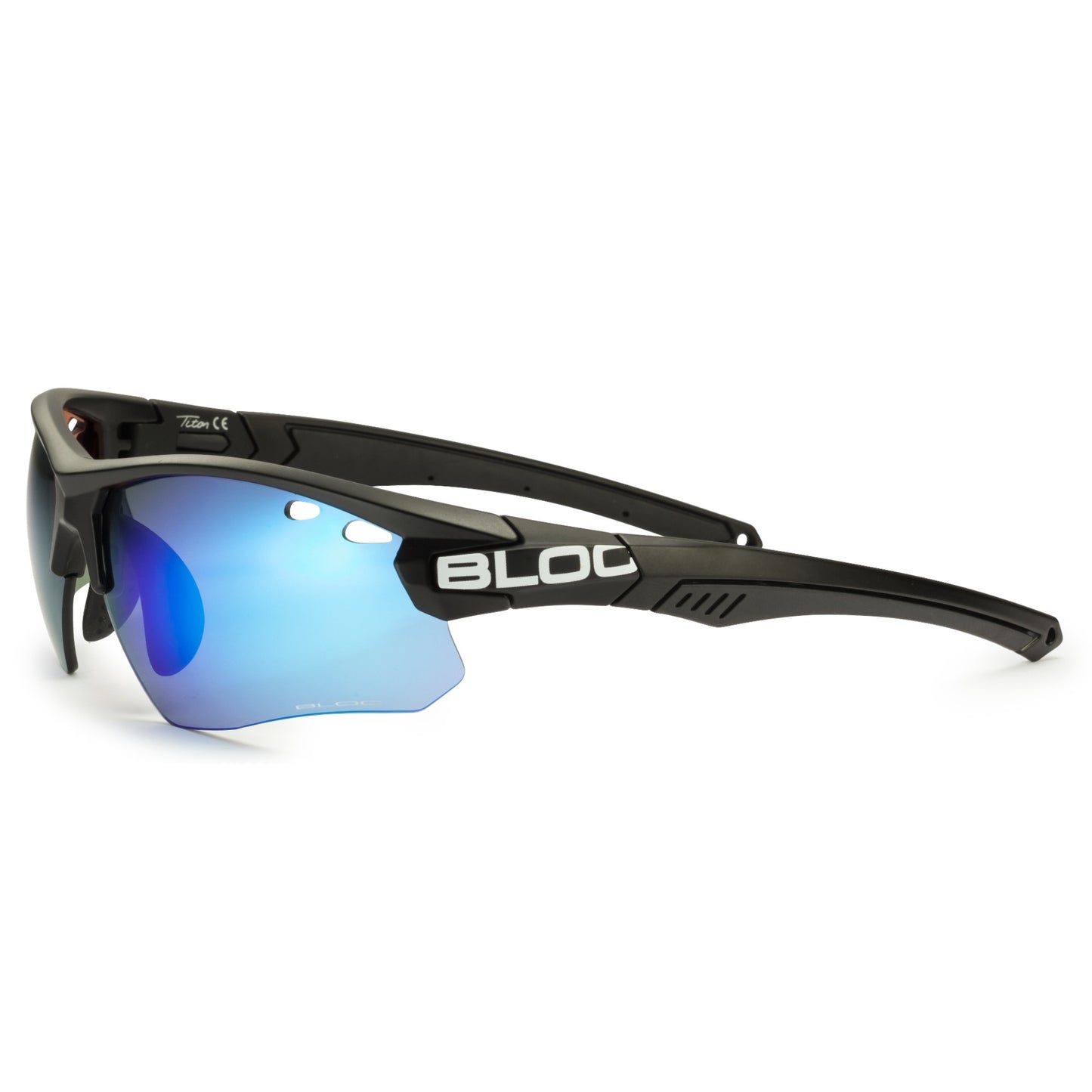 Bloc Titan XB630S Sunglasses – Black Blue Mirror Cat 3 Single Lens