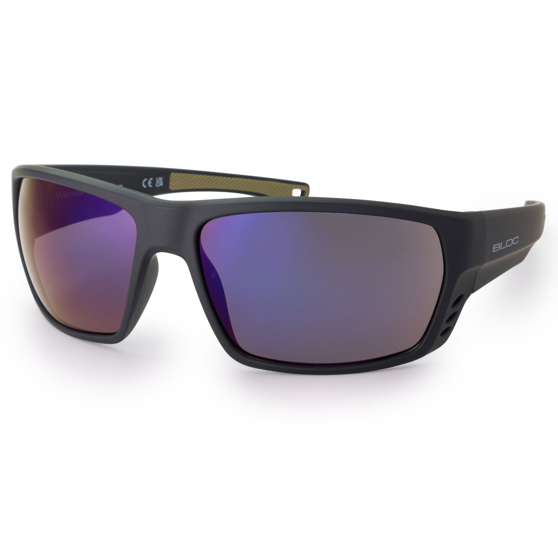 Bloc Warwick X805 Sunglasses – Matt Black Blue Mirror Cat 3