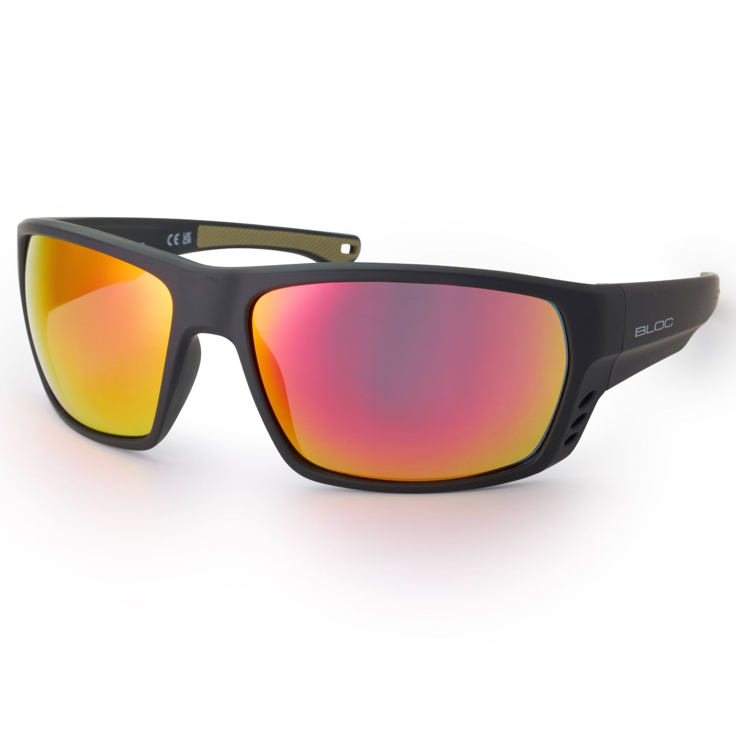 Bloc Warwick X810 Sunglasses – Matt Black Red Mirror Cat 3