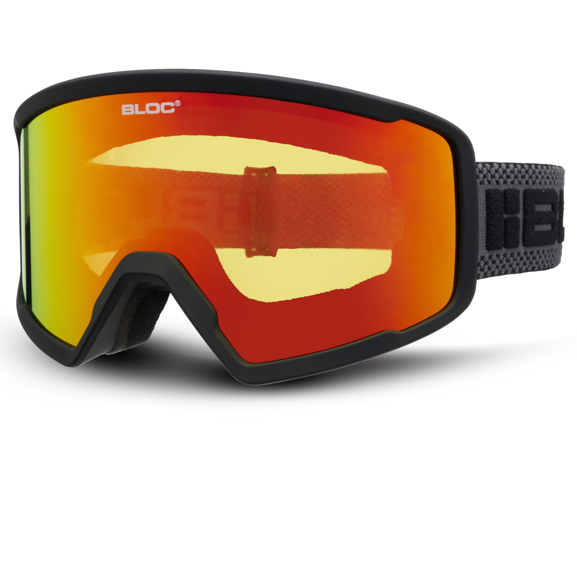 Bloc Sirus SIR05 Ski Goggles – Matt Black Brown Red Mirror – Bloc Eyewear