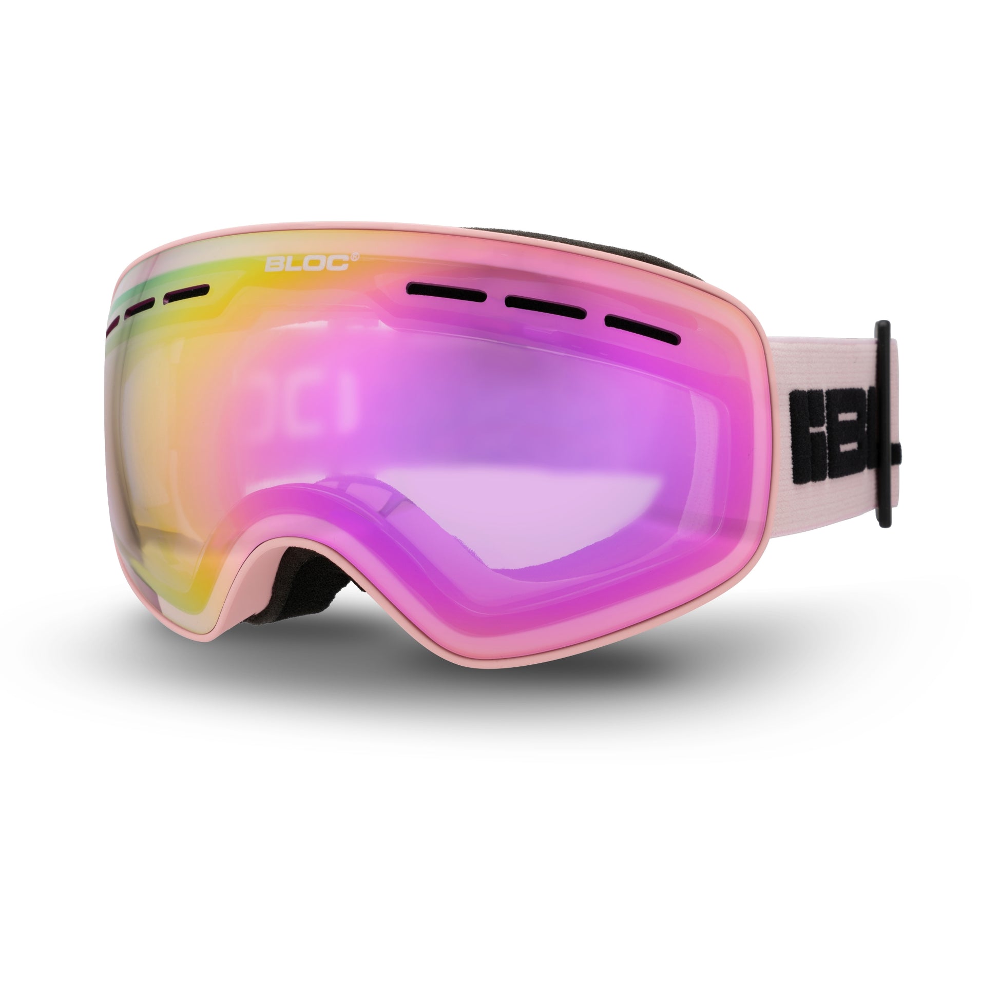 pink ski goggle Bloc Small Fit Moon JM214 Ski Goggles – Matt Pink Powder Pink – Bloc Eyewear