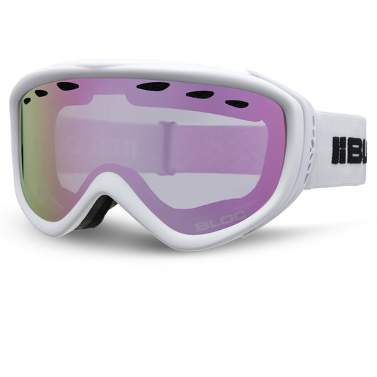 Bloc Mars RSW15 Ski Goggles – Matt White Pink Mirror Cat 3