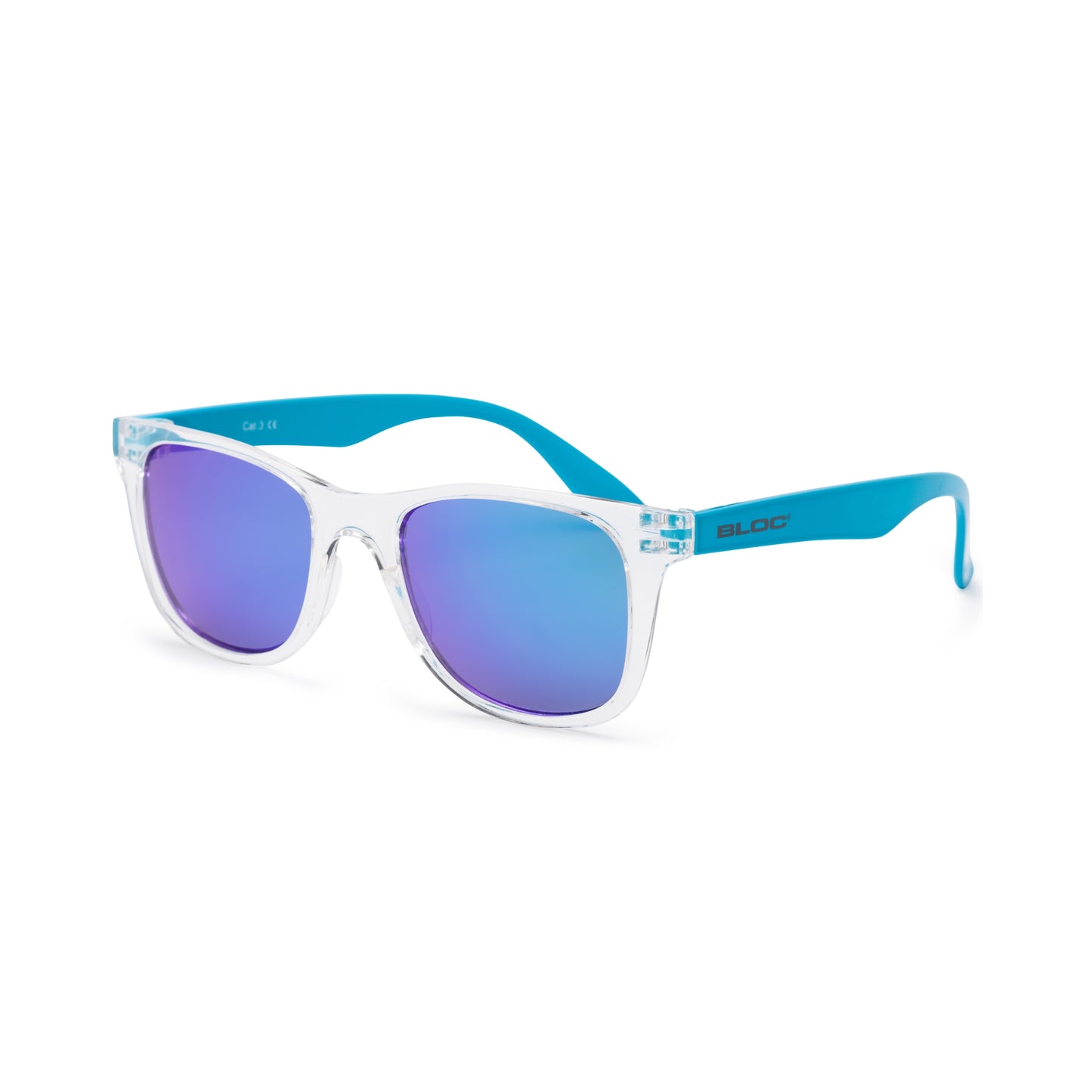 Bloc Junior Flair J603 Sunglasses – Clear Blue Blue Mirror Cat 3