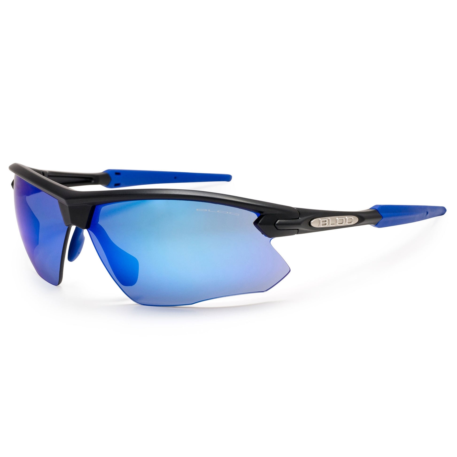 Bloc Fox XB761 Sunglasses – Matt Black Blue Mirror Cat 3
